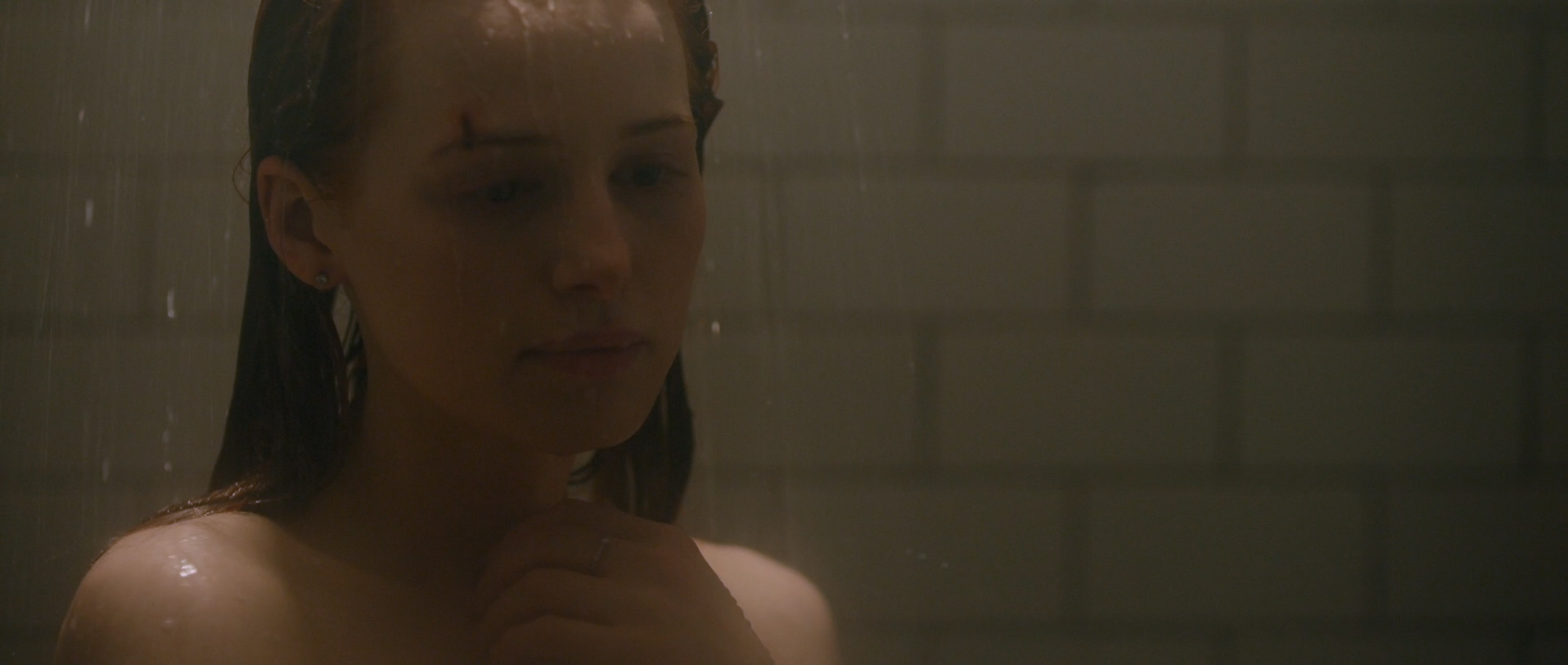 Madelaine Petsch Showing Her Wet Shoulders in an Angsty Shower Scene