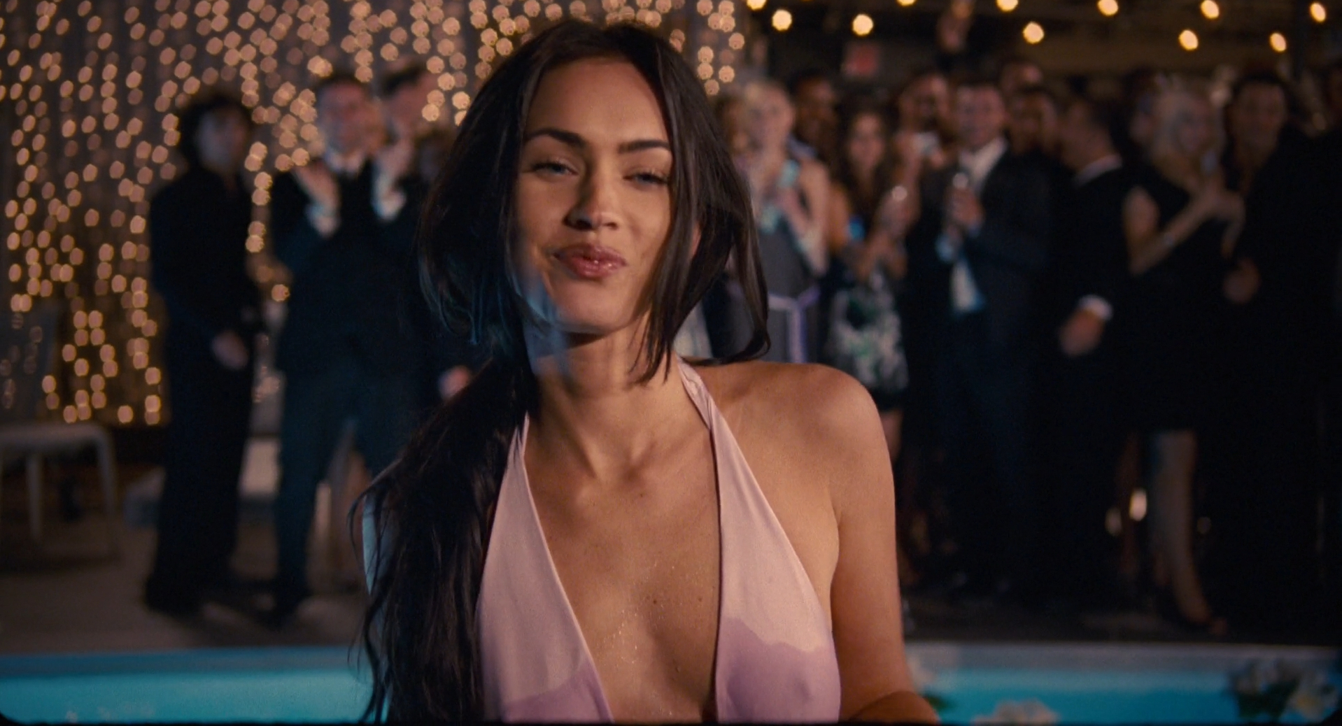 Stunning Megan Fox Showing Her Perfect Pokies in Her Sexy Pool Scene