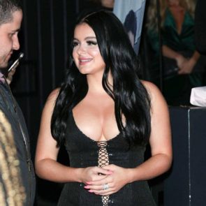 Ariel Winter in black dress