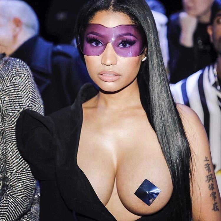 Seductive Nicki Minaj Walking Around with One of Her Tits Exposed