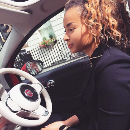 Ella Eyre sexy while driving her car