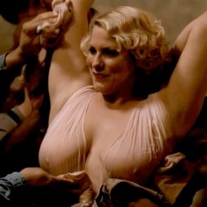 Cynthia Ettinger topless with naked big tits in Carnivale