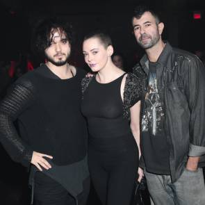 Rose McGowan nipples in see through in NY