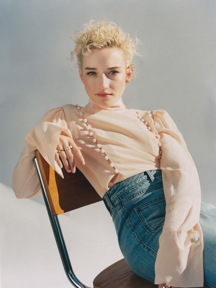 Glamorous Blonde Julia Garner Showing Her Appealing Body in Several Outfits