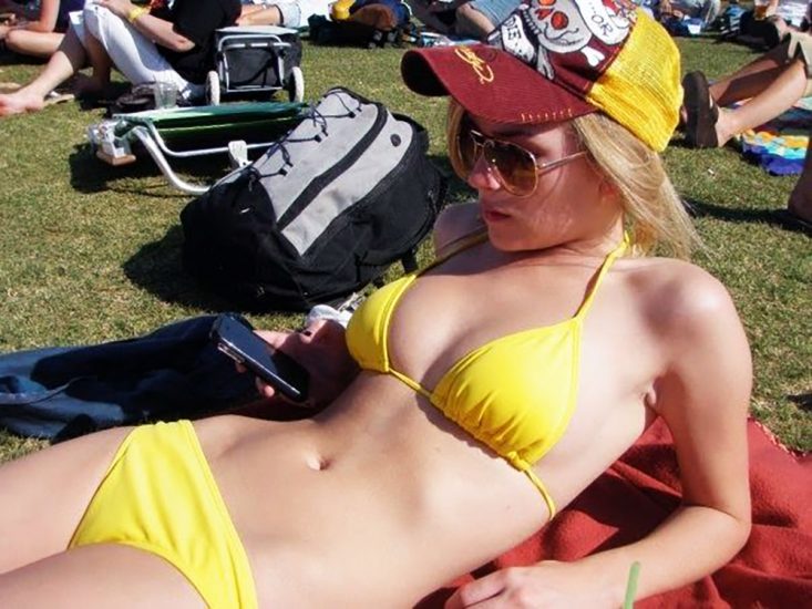 Britt Robertson in yellow bikini