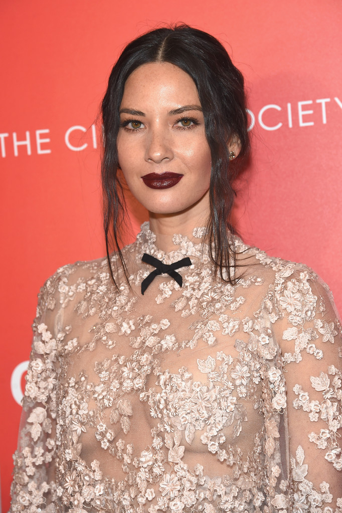Stunning Brunette Olivia Munn Posing Happily in a See-Through Outfit