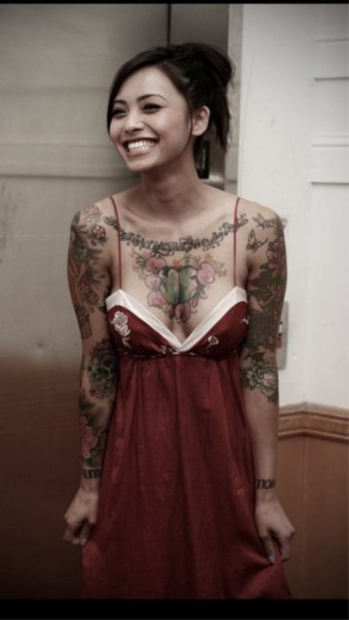 Mischievous Levy Tran Covering Her Beautiful Boobies in a Sexy Gallery