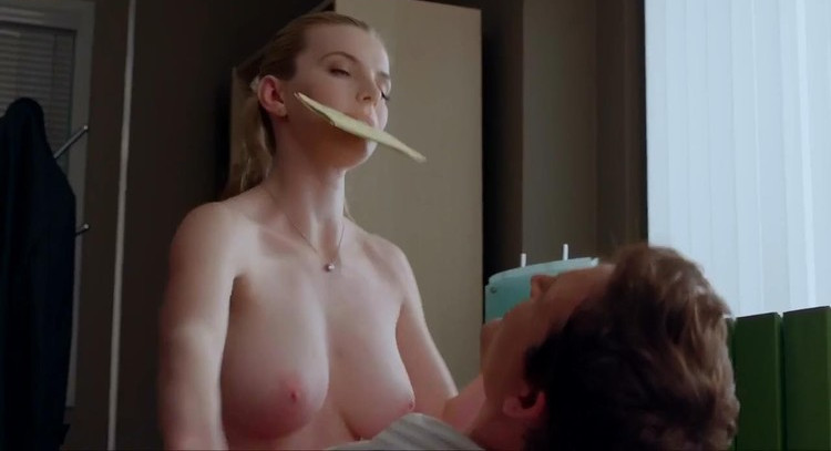 Gorgeous Betty Gilpin Goes Topless to Ride a Guy at the Office