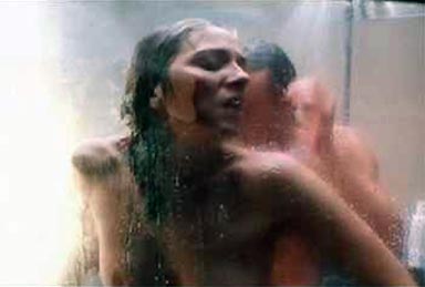 Kim Cattrall naked in shower sex movie scene