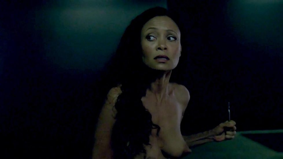 Thandie Newton naked in Westworld - S01E02