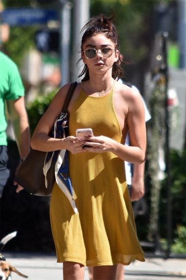 Sarah Hyland sexy yellow dress