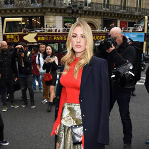 Ellie Goulding nipples in red blouse