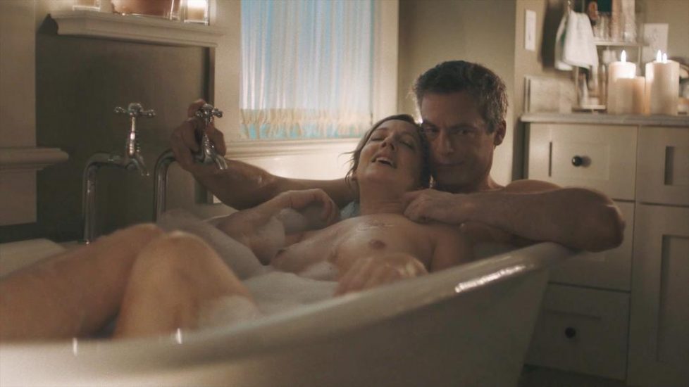 Judy Greer naked in bath from Kidding - S01E05