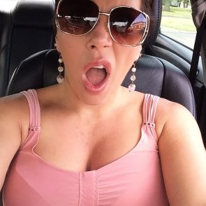 Mickie James sexy pink dress