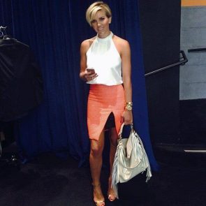 Charissa Thompson sexy orange skirt