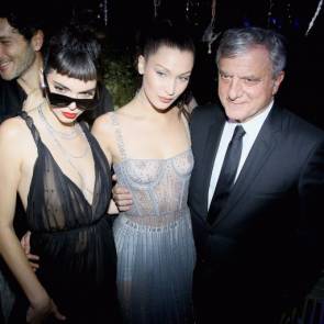 Bella Hadid boobs in sheer dress