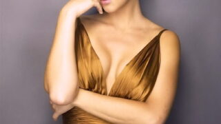 Stunning Blonde Adrianne Palicki Shows Her Boobs in a Gold Dress