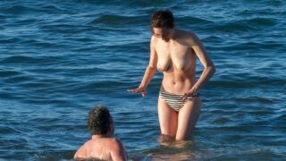 Busty French Actress Marion Cotillard Goes Topless While on the Beach