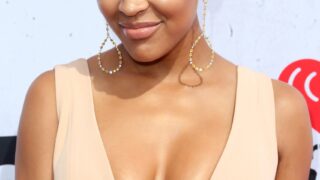 Meagan Good Shows Her Good-Looking Cleavage in a Revealing Outfit