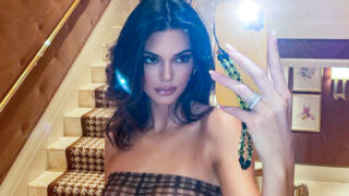 Shameless Kendall Jenner Displaying Her Massive Tits in a See-Through Dress