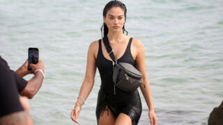 Hot Lady Shanina Shaik Shows Her Wet Body in the Water (Sexy Pictures)