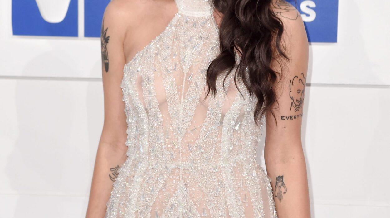 Brunette Halsey Looks Sensational in a See-Through Outfit at the VMAs