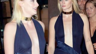 Leggy Blonde Sophie Turner Wows in a Cleavage-Baring Dress