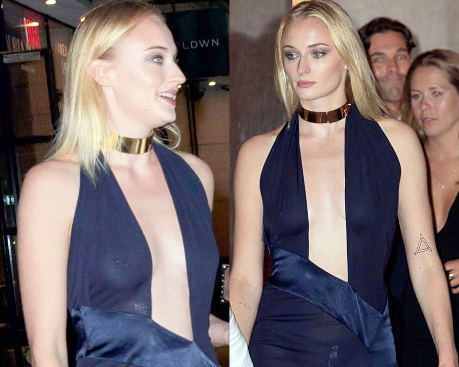 Leggy Blonde Sophie Turner Wows in a Cleavage-Baring Dress