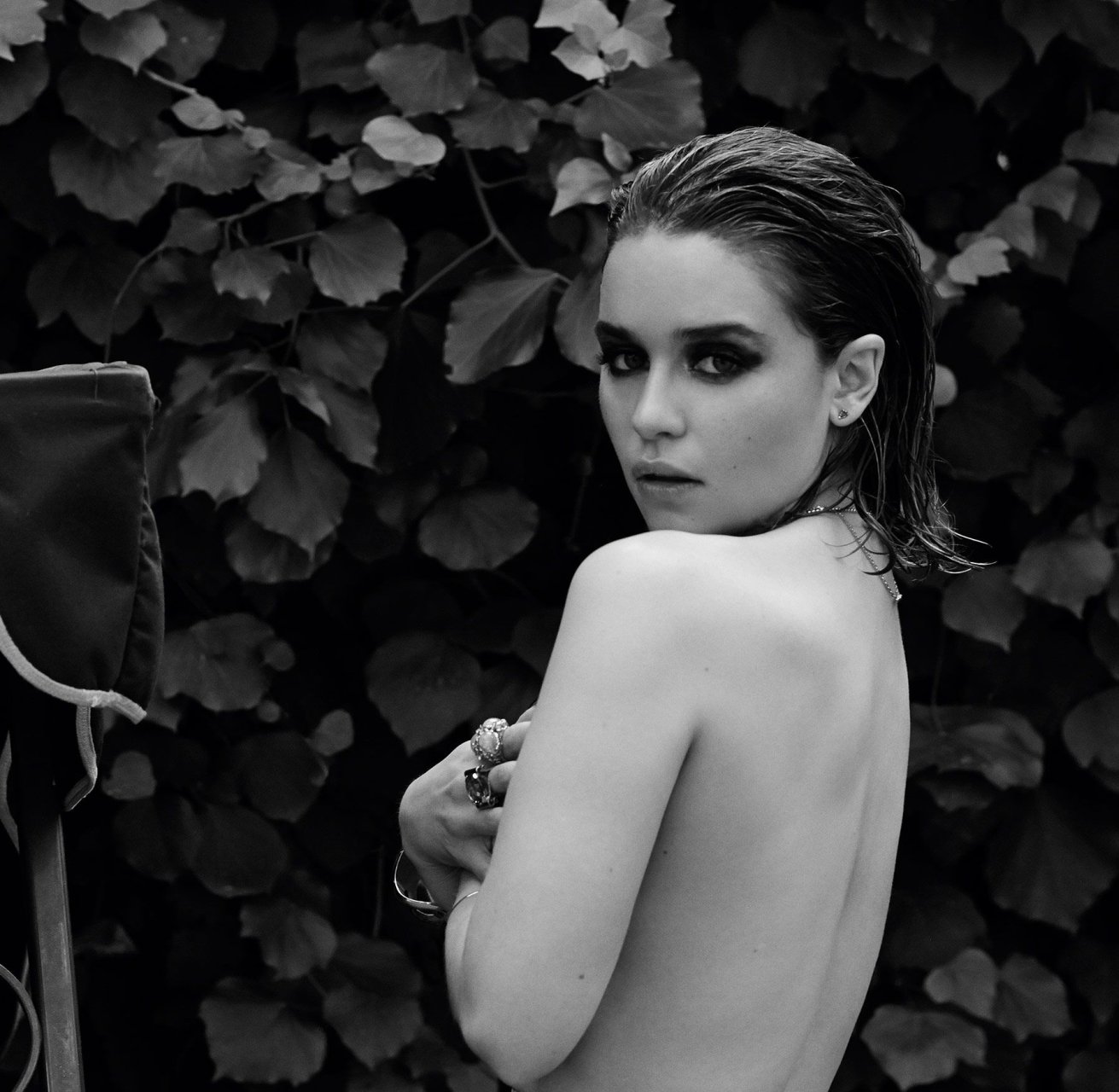 Emilia Clarke Goes Topless and Poses in Seductive Outfits