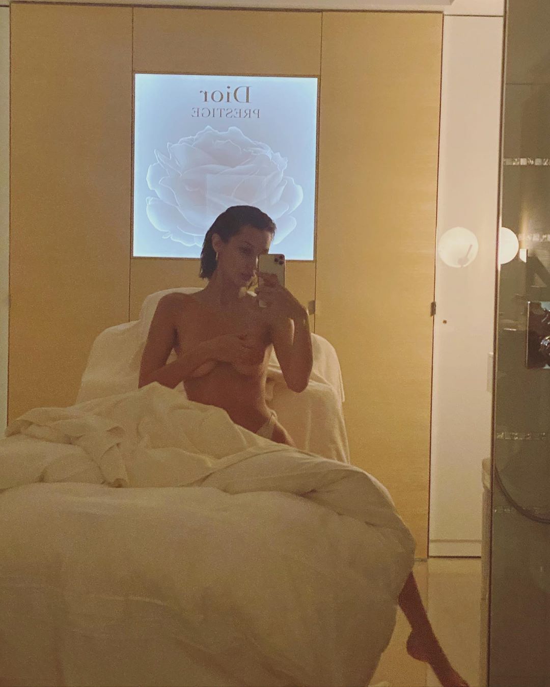 Playful Brunette Bella Hadid Can’t Stop Posting Topless Photos