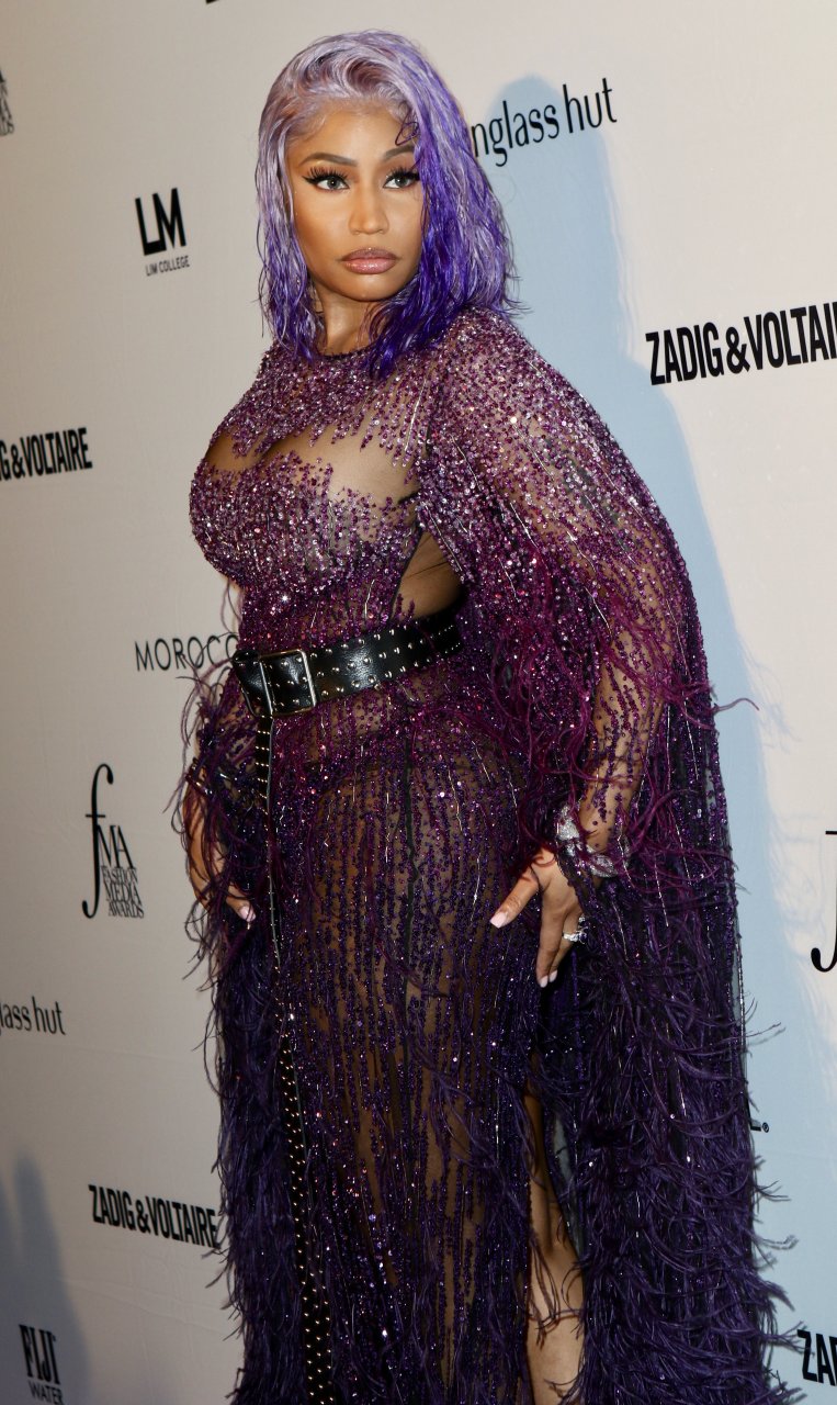 Nicki Minaj Dons an Eye-Catching and Mostly See-Through Outfit
