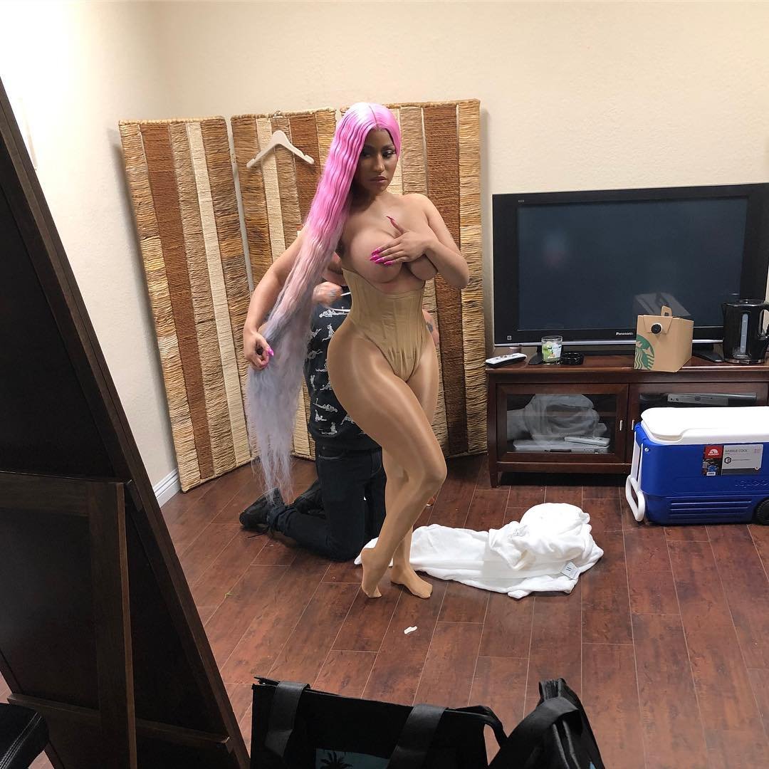 Topless Mermaid Nicki Minaj Showing Her Goodies for the Camera