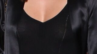Trendy Miranda Kerr Looks Great in a Transparent Black Dress