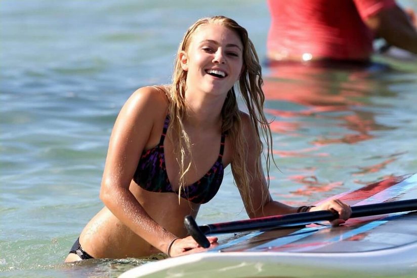 AnnaSophia Robb bikini photo on surf deck