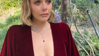 Elizabeth Olsen Braless Tits In Deep Cleavage