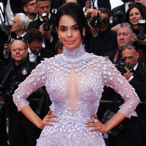 Bollywood Sex Symbol Mallika Sherawat Nude Nipples Through her Dress in Cannes