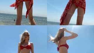 Elsa Hosk In A Scarlet Bikini (4 Photos)