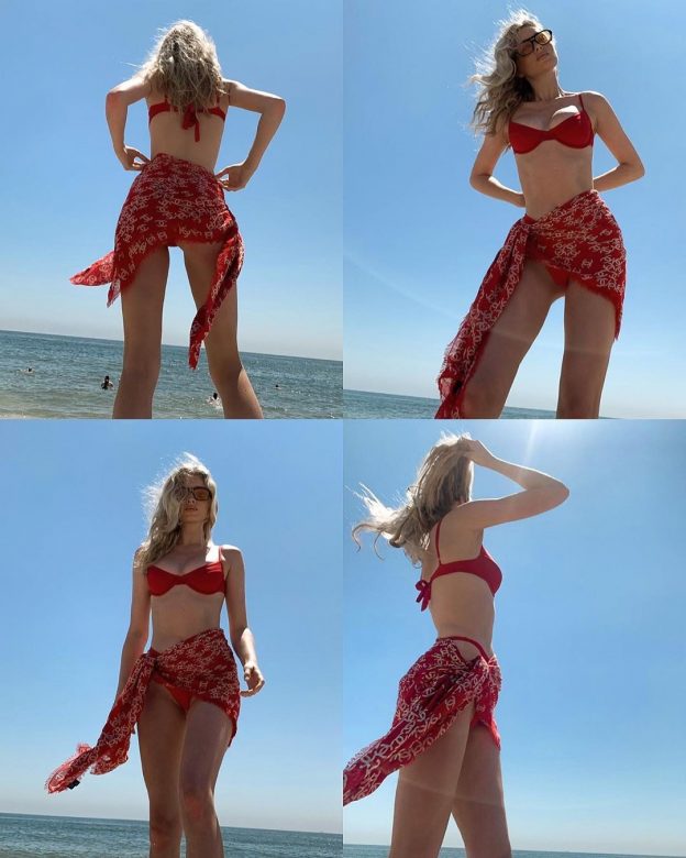 Elsa Hosk In A Scarlet Bikini (4 Photos)