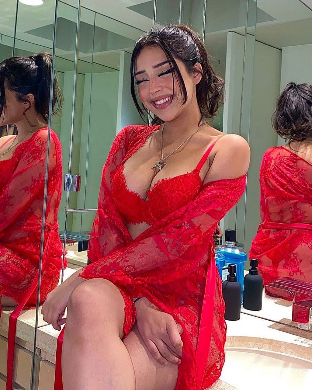 Mia Amador Sexy In Red